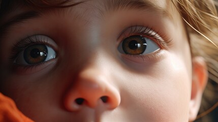 Poster - Intense close-up of a young child's eyes, perfect for emotional and expressive concepts