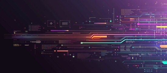 Wall Mural - modern minimal simple vectorized background for powerpoint of artificial intelligence, crypto curren