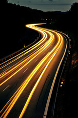 Wall Mural - Cars travelling at high speed leaving only light trails