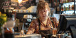 © Lila Patel - Woman with Down syndrome working as a barista in a coffee shop. Learning Disability