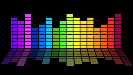 Aufkleber - Multicolor bar chart rainbow colors of several segments with reflection - 3D Illustration