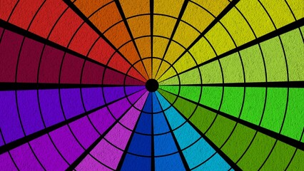 Aufkleber - Multicolor spectral rainbow circle made of several segments - 3D Illustration