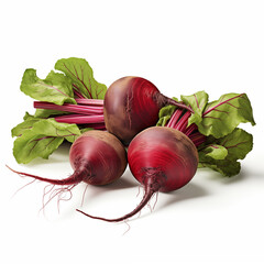 Wall Mural - beets on white background