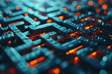Poster - A close up of a circuit board