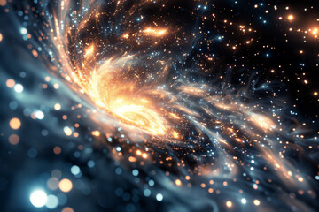 Poster - A computer generated image of a black hole in space