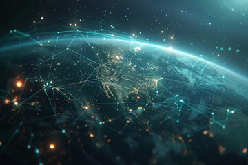 Poster - A computer generated image of the united states at night