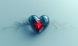 Fototapeta Góry - Heartbeat concept with life inside heart