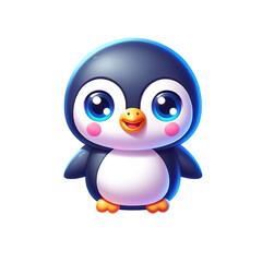  Cute Cartoon Penguin Character with Big Eyes