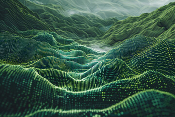 Poster - A computer generated image of a green landscape