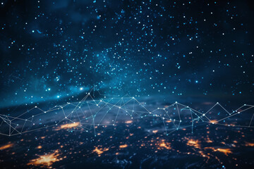 Poster - A night sky with a lot of stars and lines