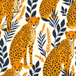 cheetah pattern seamless tile background, ai generated