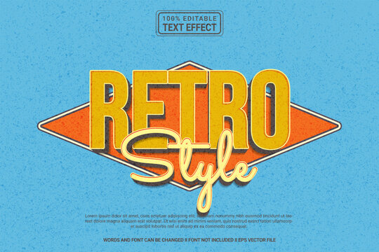 Editable text effect Retro Style 3d cartoon template style modern premium vector