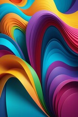 Abstract colorful wavy on a dark background, vibrant colors, vertical composition