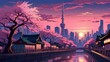 Sakura Sunset in the City