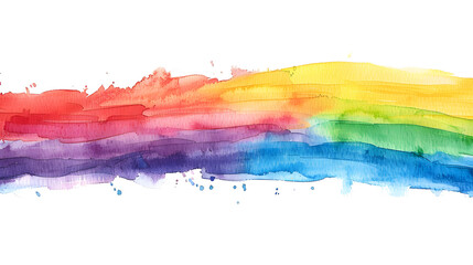 Wall Mural - Graphic watercolor rainbow with transparent background.