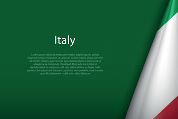 Italy national flag isolated on background with copyspace