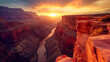 Grand Canyon sunset over the river between.