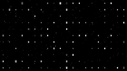Poster - Template animation of evenly spaced trash symbols of different sizes and opacity. Animation of transparency and size. Seamless looped 4k animation on black background with stars