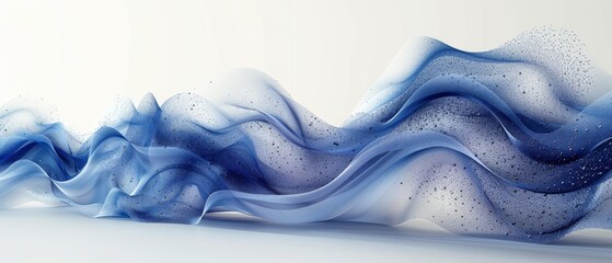 Poster - Animated digital wave. Blue circular shape on the background. Futuristic point wave. Big data. 3D rendering.