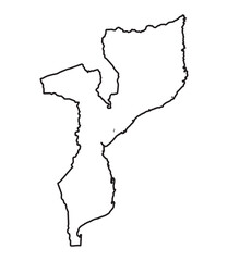 Poster - Mozambique Outline Silhouette Map