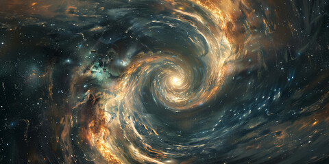 Wall Mural - design a galaxy texture with stars, nebulas, and cosmic swirls in a dark expanse.
