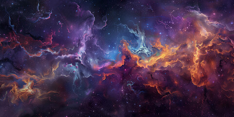 Wall Mural - design a galaxy texture with stars, nebulas, and cosmic swirls in a dark expanse.