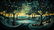 © Paul Peery - Nocturne of the Whispering Woods and Melodic Waves