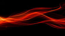 Abstract Fiery Red Smoke Waves On Black Background