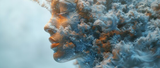 Aufkleber - AI technology, artificial intelligence, ideas, and the human head.