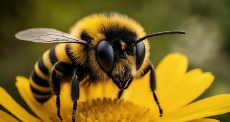 Poster -  Bee-autiful interaction - A bee and a flower in perfect harmony