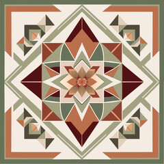 Wall Mural - Seamless pattern with ethnic geometric ornament. Aztec style.