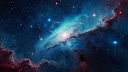 Wall Mural - Galaxy in space with nebula and stars, created with some elements made with generative AI