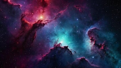 Wall Mural - Colorful space nebula with stars, created with some elements made with generative AI
