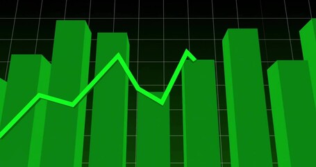 Poster - animation of financial data processing over grid on dark background