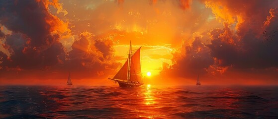 Poster - Sunrise at sea