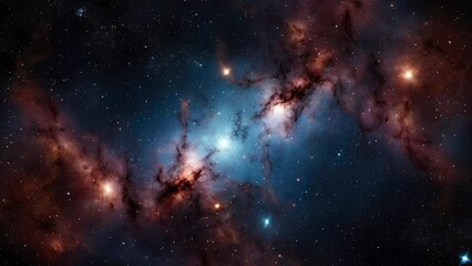 Wall Mural - Nebula in space with stars, created with some elements made with generative AI