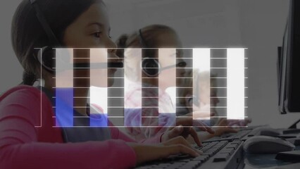 Poster - Animation of data processing over diverse schoolchildren using phone headsets