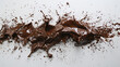 chocolate splash isolated on white, milk chocolate splash isolated on a white background. generative ai