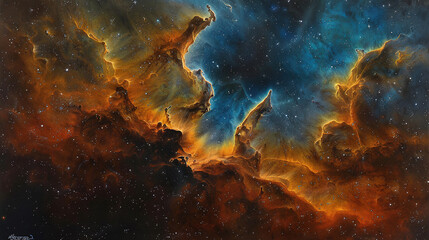 Wall Mural - wallpaper of an intricately detailed space nebula, universe