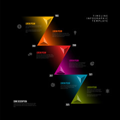 Poster - Simple dark diagonal infographic template with triangle arrows