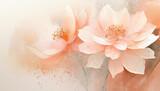 Fototapeta Fototapeta w kwiaty na ścianę - Piękne kwiaty w kolorze brzoskwiniowym, dekoracja tapeta  generative ai