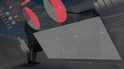 Poster - Animation of financial data processing over computer server