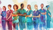 © Caelestiss - Diverse group of healthcare professionals. Medical personnel. International Nurses Day. Medical Workers Day
