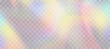 © Elena - Light lens prism effect on transparent background.  Blurred rainbow refraction overlay effect. Holographic reflection, crystal flare leak shadow overlay. Vector abstract illustration.