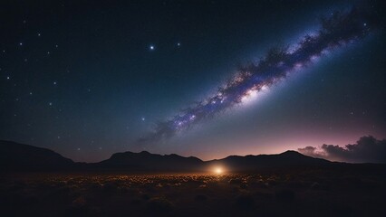 Wall Mural - starry night sky _A night sky with stars and milky way galaxy in space. The image shows a dark and starry background, 