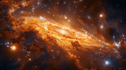 Wall Mural - majestic spiral galaxy in radiant space