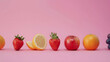 Healthy fresh summer fruit pattern orange strawberry apple grapes lemon