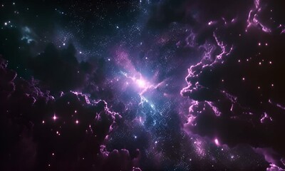 Wall Mural - cosmic nebula with stars and glowing clouds. the concept of the universe and infinity.