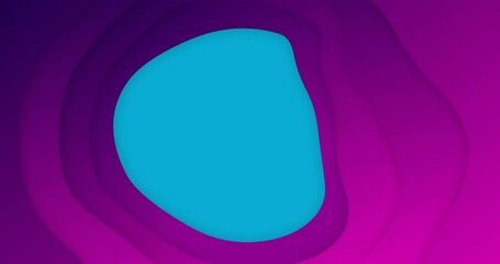 Poster - Animation of morphing blue abstract shape moving on layered purple background