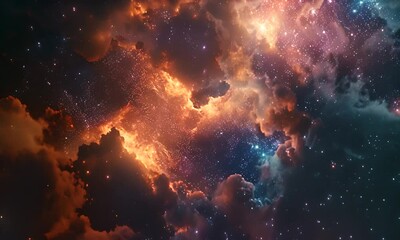Wall Mural - cosmic cloud with stars and light. the concept of the universe and astronomy.